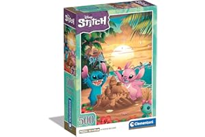 Clementoni Puzzle Disney Stitch - 500 sztuk - Puzzle dla dorosłych, plakat w zestawie, puzzle Disneya, zabawa dla dorosłych, Made in Italy, 35547