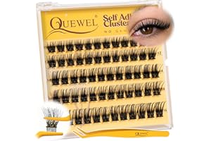 QUEWEL Auto - adhésifs Extension Cils Apparence naturelle, pas besoin de colle Faux Cils kit, 60 de Cils réutilisables pour les débutants facile à utiliser（MJ04）