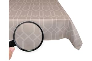 Valia Home® Tovaglia con rivestimento in Teflon per uso interno ed esterno, 3 design | Lavabile, resistente all'acqua e allo sporco grazie all'effetto loto affidabile | 140 x 240 cm beige