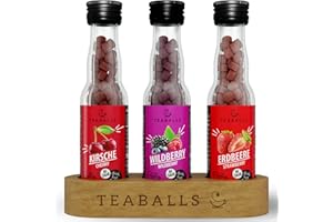 ‎TEABALLS TEABALLS - 3er Set FRUIT MIX - KIRSCHEN, WILDBERRY, ERDBEERE für ca. 120 Tassen Tee