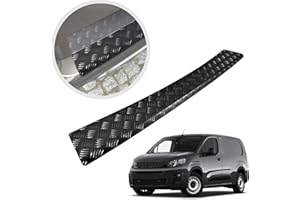 CHROMEMASTER | Protector de Parachoques | Compatible con Peugeot Partner 2019- | Aluminio Corrugado Grafito| Tira Protectora Protege la Pintura del Parachoques Trasero de Daños