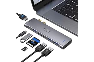 Selore&S-Global Hub USB C, Adaptateur Mac 7-en-2 vers HDMI 4K@60Hz, Type C Thunderbolt 3, Lecture de Carte SD/TF, Port USB 3.0, Dock USB C pour MacBook Pro 2021/2020/2019/2018 MacBoook Air M1