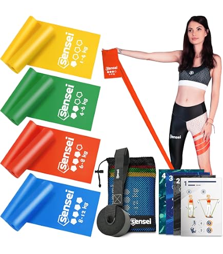 Set Di 3 Fasce Elastiche Per Fitness E Fisioterapia (1,5 M) | Resistenza Graduata, Senza Lattice, Per Yoga E Pilates