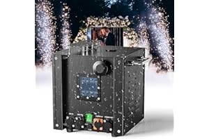 FODEXAZY 700W Wasserdicht Pyrotechnikmaschinen, Cold Spark Feuerwerksmaschine LCD Display d-mx512 BüHneneffekt Effekt Machine mit Fernbedienung für Bar Party Halloween Weihnachten Hochzeit, 1 Stück