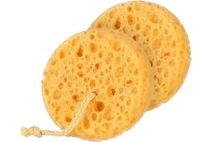 AOZUO 2 Stück Badeschwämme, Ultraweich mit Dichtem Schaum Duschschwämme für Frauen Männer, Klein Peeling Körperschwamm für Sanfte Gründliche Reinigung für Empfindliche, Trockene Haut(D)