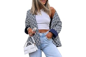 Nokiwiqis Women's Cropped Puffer Jacket Floral Print Open Front Quilted Coat Cardigan Lightweight Long Sleeve Padded Jacket Outerwear