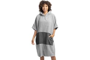 HOMELEVEL Accappatoio Poncho da Surf - Poncho Uomo Donna Surf - Vestaglia Pigiama - Felpa con Cappuccio Oversize Super Calda - Poncho Mare Cotone