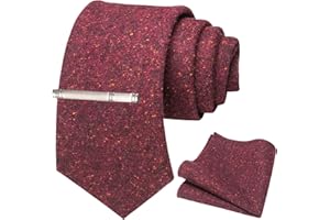 JEMYGINS Cravatta Uomo di Lana in Diversi Colori con Fazzoletto e Fermacravatta