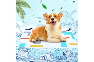 AHYDFSR Tappetino refrigerante per Animali Domestici, Tappetino rinfrescante per Cani e Gatti, Tappeto Refrigerante per Cani in Gel non Tossico Auto Rinfrescante Lavabile,per Cani, Gatti, Umano,40x50cm,Bianco