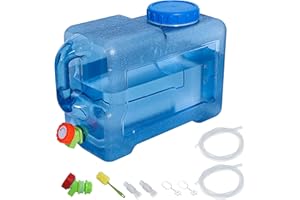 GEKUFA Tanica per acqua da 12 l con rubinetto, serbatoio dell'acqua da campeggio con manici, serbatoio dell'acqua, dispenser d'acqua, tanica portatile per viaggi all'aperto, escursioni, roulotte, picnic,