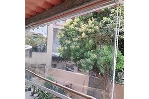 SANJIAOJIA Exterior Jardín Persianas Estor Enrollable Cortina Enrollable Transparente,Impermeable Cortinas de Plastico PVC,Toldo Vertical para Ventanas Puertas Pérgola,Ancho x Alto (160x220cm)