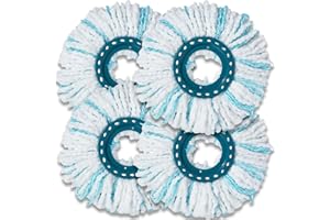 NUANGOO 4 pièces Rechange Clean Twist Disc Mop Compatible avec Leifheit Serpillière,Balai Serpillère Microfibre Compatible avec Leifheit Clean Twist Disc Mop Systèmes,pour Tous Types de Sols