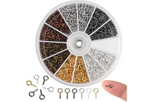 600 stycken små ögleskruvar, 4 x 8 mm metallögonskruvkrokar, skruvkrokar | ögonskruvar, mini ögleskruvar, små skruvöljettstift för gör-det-själv-hängande smyckestillverkning