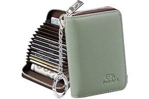 FurArt Cartera para Tarjetas de crédito, con Cremallera, para Hombres y Mujeres, Bloqueo RFID, Cartera Llavero, tamaño Compacto