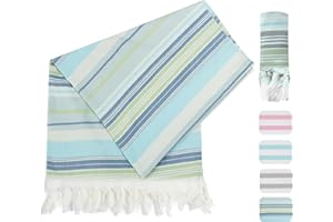 Winthome Strandtuch, Bambus-Baumwolle Hamamtuch Schnelltrocknend Saunahandtuch Weich Badetuch Strand Strandtücher Strandlaken Herren Damen (1 Pack, 75 x 150cm)