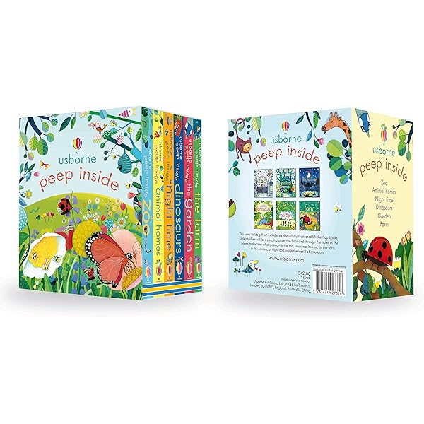 Peep Inside 6 Books Collection Box Set by Usborne (Zoo, Animal