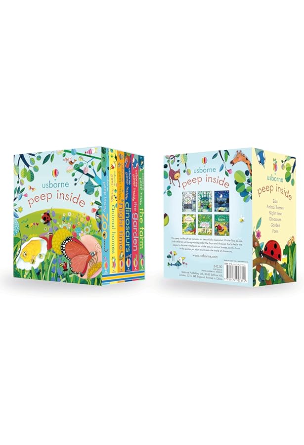 Peep Inside 6 Books Collection Box Set by Usborne (Zoo, Animal