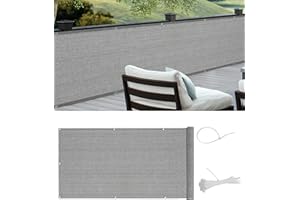 Cool Area Brise-Vue pour Balcon HDPE Couverture de confidentialité Écran ,Vent Protection UV Résistant aux,90x300cm,Gris brun