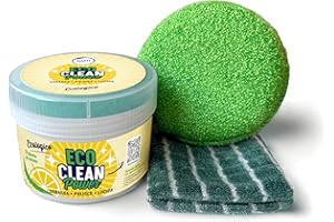 BETTI CLEAN - ECO CLEAN POWER KIT Pasta Pulente Universale + Spugna al Carbonio + Panno in Bambù. Pulizia Forno, Induzione, Fragranite, Vetro, Inox. Detergente Multiuso Naturale