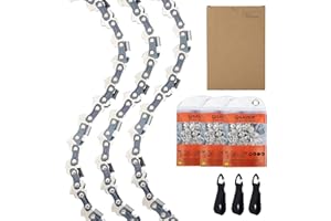 QIAOMIAO 3er-Pack Sägeketten 35 cm 3/8"LP 1,3 mm 52 Antriebsglieder Rückschlagsarme Kette kompatibel mit Oregon, Husqvarna, Dolmar, Einhell, Ryobi und mehr