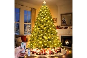 Jsdoin luces de hadas para árbol de Navidad de 2M con anillo / 6,6 pies / 280 LEDs alimentadas por corriente alterna, luces de hadas impermeables con control remoto, 8 modos y USB para cubrir 150, 180