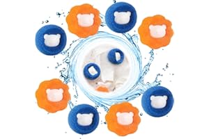 AOOTUERL 8 Stücke Tierhaarentferner Waschmaschine, Fusselentferner, Wiederverwendbarer Haarentferner, Anti-Wicklung Fusselbälle für Waschmaschine, Haarfänger Waschmaschine