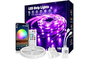 Beaeet LED Strip Lights 5m, RGB Color Changing LED Lights by Remote Control and App, Synchronized Music Color Changing, Perfect for Family, Kitchen, Party Decoration LED Lights for Bedroom