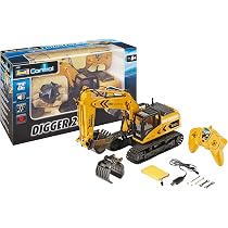 Revell Digger 2.0 | Excavadora De Juguete Con Pala Metálica Para Exteriores Y Batería Incluida