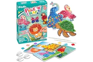 KRAFTYKITS Poke in Art - Animal Kingdom, 900pc Mess Free Craft Kits for Kids, Creative Gifts for Girls & Boys, Arts and Crafts for Kids Activity Packs, Girls Birthday Presents for Ages 4, 5, 6, 7, 8, 9