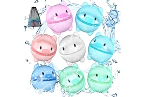 DBPBToU 8/12/16 Stück Wasserbomben Wiederverwendbar für Kinder Erwachsene, Wasserbomben Selbstschließend, Wasserspielzeug Kinder für Familienspiel Strand Poolparty (8-Stück)