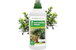 Purgrün® Ficus-Ginseng-Dünger 1 Liter – Fördert gesundes, dichtes Wachstum – Premium-Dünger mit Spurennährstoffen – Stärkt die Widerstandskraft mit Kalium – Konzentrat für 200 Liter Gießwasser