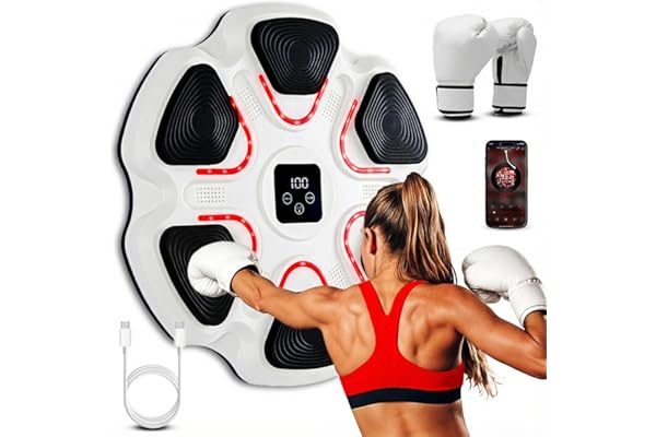 Arcanix Boxeo Pared Musical con Guantes de Boxeo - Maquina Boxeo Musical Pared con Bluetooth Panel con Musica Punch con Luces para Adulto y Niño Maquina de Boxeo Musical Boxing Machine 9 Velocidades