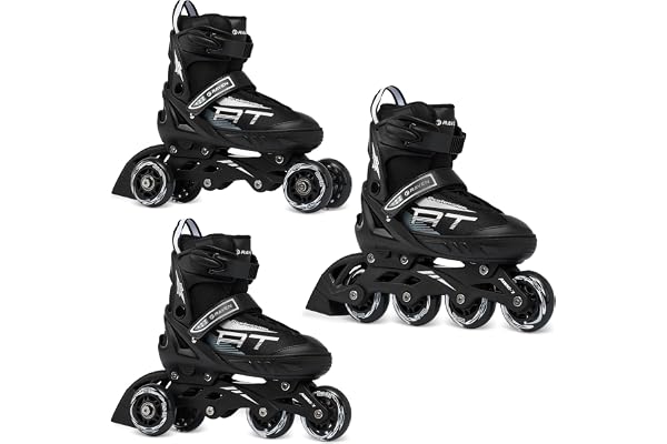 Roller en Ligne, triskate, Patin à Roulette 3 en 1 Profession Pointure Ajustable, modifiable Femme Enfant RAVEN