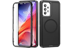 Giyer Handyhülle für Samsung Galaxy A13 Hülle mit Schutzfolie, 360° Stoßfest Robust Panzerhülle für Samsung A13 4G Case Cover Schutzhülle mit Magnetisch (Schwarz, Für Samsung Galaxy A13)