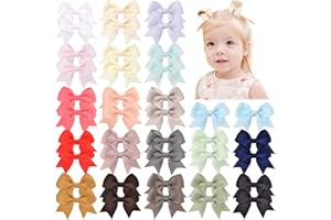 Jollybows 40 Pezzi Fiocchi Capelli Bambina, 2 Pollici / 5 cm Mollette Capelli Bambina Alligatore Clip Accessori per Capelli per Bambini Bambine e Neonati (Colore Chiaro)