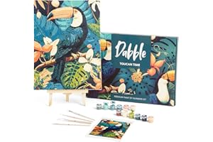 Dabble Malen-nach-Zahlen Kit - Malen nach Zahlen für erwachsene Anfänger mit Leinwandrahmen, Malset für Erwachsene, Blumen Design