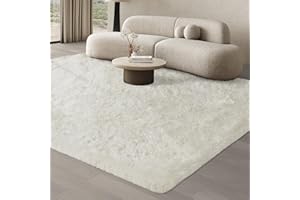 JOJOSEE Rugs Living Room, 200 x 300 cm Cream Area Rug, Anti Slip Soft Fluffy Shaggy Extra Large Floor Carpets Mat for Bedroom, Nursery Bedside(Cream, 200x300cm)