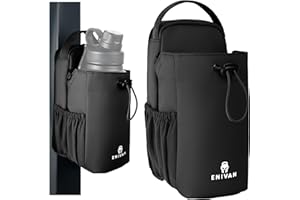 ENIVAN - Sac Magnétique Sport avec Fixation Aimantée, Porte Téléphone, Bandoulière Homme Femme, Mousqueton Clés, Sac Banane Gym, Musculation