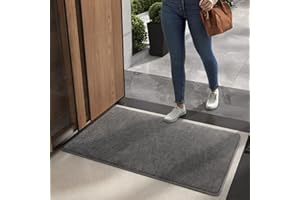 COLOR&GEOMETRY Color G Zerbino 50 x 80 cm, Lavabile in Lavatrice Zerbino Ingresso Antiscivolo, Assorbente Tappeto Ingresso Interno per Ingresso Interno, Soggiorno, Bagno, Animali e Cani (Grigio)