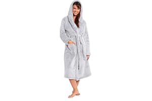 Habigail Luxury Dressing Gown Ladies Super Soft Robe Plush Warm Soft & Cosy Bathrobe for Women