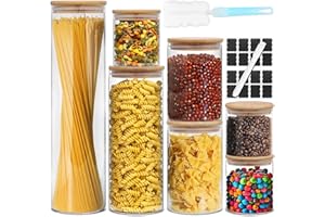 CISIVIS Tarros de Cristal con Tapa,Botes de Cristal con Tapa,Tarros Cocina Almacenaje,7 unidades, 1500 ml × 1,1000 ml × 1,500 ml × 2, 250 ml × 3