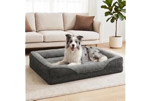 FURTIME ortopedisk hundbädd medelstora hundar med äggskal minnesskum, avtagbar och tvättbar, halkfri hundkorg, hundsoffa med