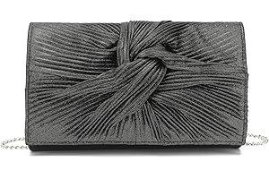 Miss Lulu Bolso de Mano para Mujer, Bolsa de Noche para Boda, Lazo Grande Suave con Purpurina Fina, Bolso sintético, Bolsas de Fiesta de graduación