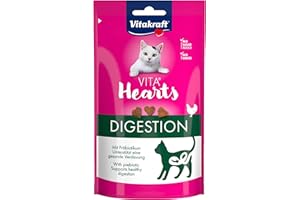 Vitakraft Vita Hearts, Digestion, snack moelleux pour chat, pour une digestion saine, au poulet (1x 40g)