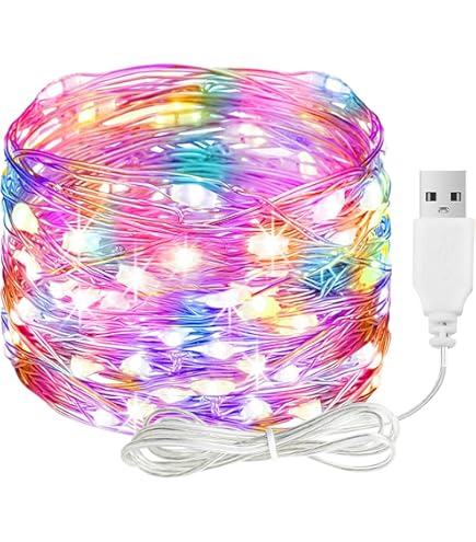 Guirlande Lumineuse LED à Piles 5m (50 LEDs) - Blanc Froid - Étanche IP65 - Pour Intérieur/extérieur, Noël, Mariage, Décoration Chambre