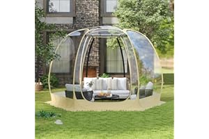 GOPLUS Tienda Transparente Emergente, Cúpula de Carpa Instantánea para Exteriores, Carpa de Camping Portátil y Plegable, Resistente a la Intemperie, Carpa Deportiva de PVC
