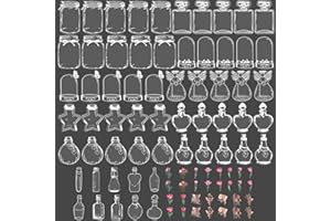 MAXQUU 80 sztuk samodzielnie wykonanych przezroczystych zakładek, zakładki DIY z suszonymi kwiatami, zakładki do pamiętnika, seria butelek, odpowiednie dla dzieci, do szkoły i dekoracji książek