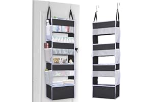 ULG Over Door Organizer with 4 Large Capacity Pockets and 6 Mesh Pockets, Hanging Organizer for Pantry Bathroom Closet, Baby Storage Organizer, Over Door Storage for Cosmetics, Stationery
