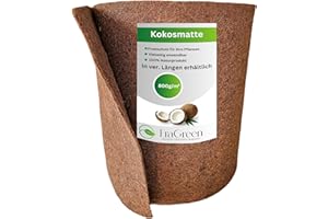 EraGreen® Esterilla de coco 100% fibra de coco – 0,5 m x 5 m con 800 g/m² – Protección invernal y protección contra el frío para plantas – por un lado con látex natural – Esterilla para roedores