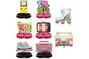 burkfeeg 8 Stück 80er Party Dekorationen, 1980er Party Hängende 90er Jahre Geburtstag Retro Dekoration für Hip Hop Rock Hintergrund Deko